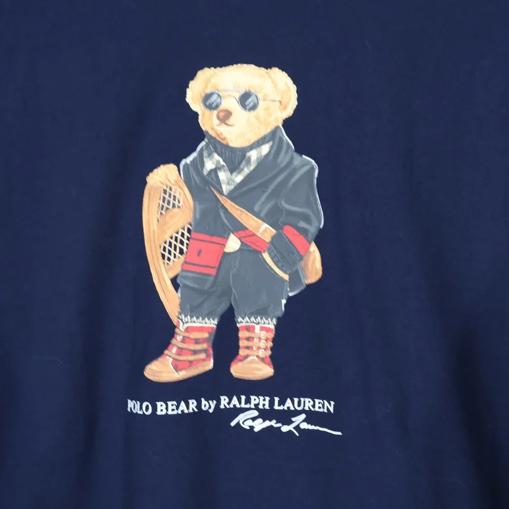 Polo Ralph Lauren Pajama Set Mens Large Blue Grey Polo Bear Winter $99 NWT